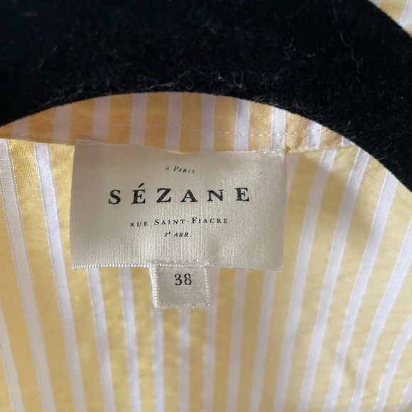 Sezane Claudia yellow and white shirt - Picture 4 of 4